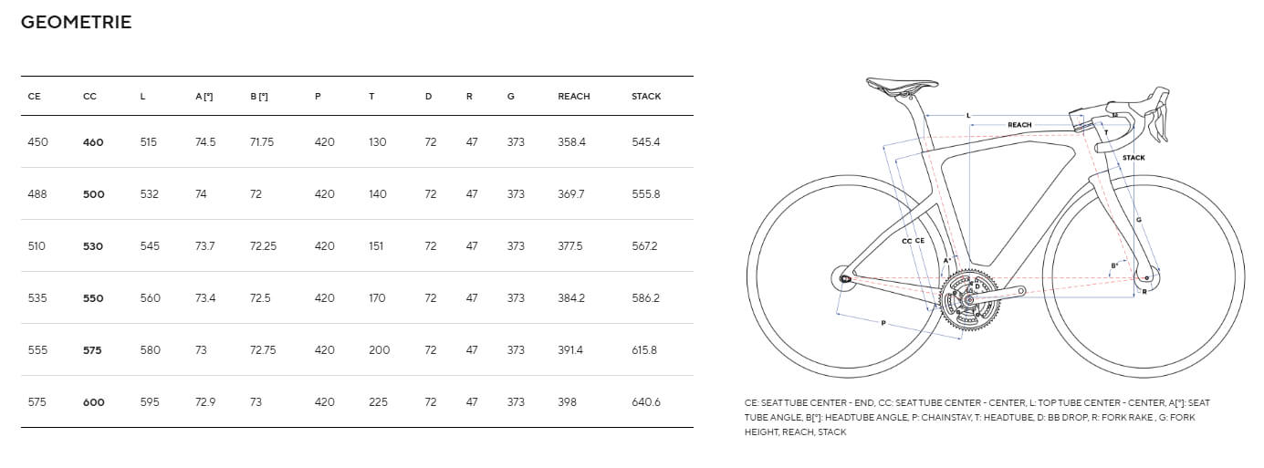 Pinarello Nytro E-Road Geometria Geometry